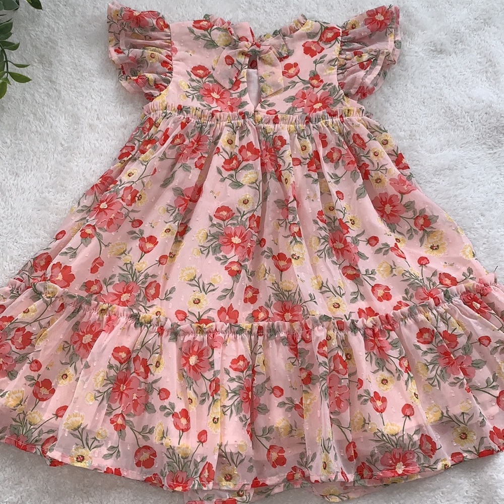 NWT Christian Siriano 4T Floral Pink Ruffle Dress - Picture 8 of 12